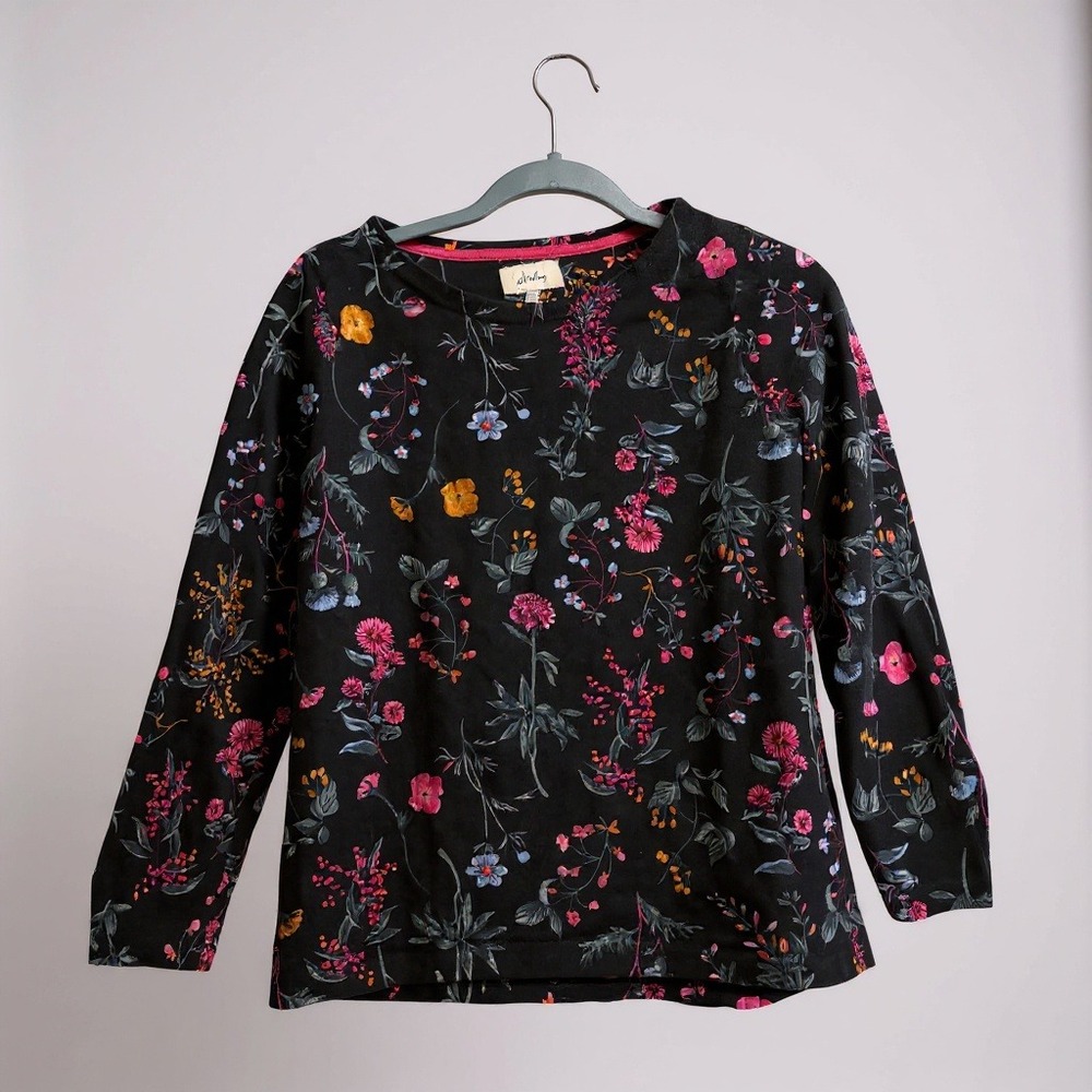 Joules‎ Long Sleeve Floral Print Crew Neck Top Women Size 6 UK 10 EU 38